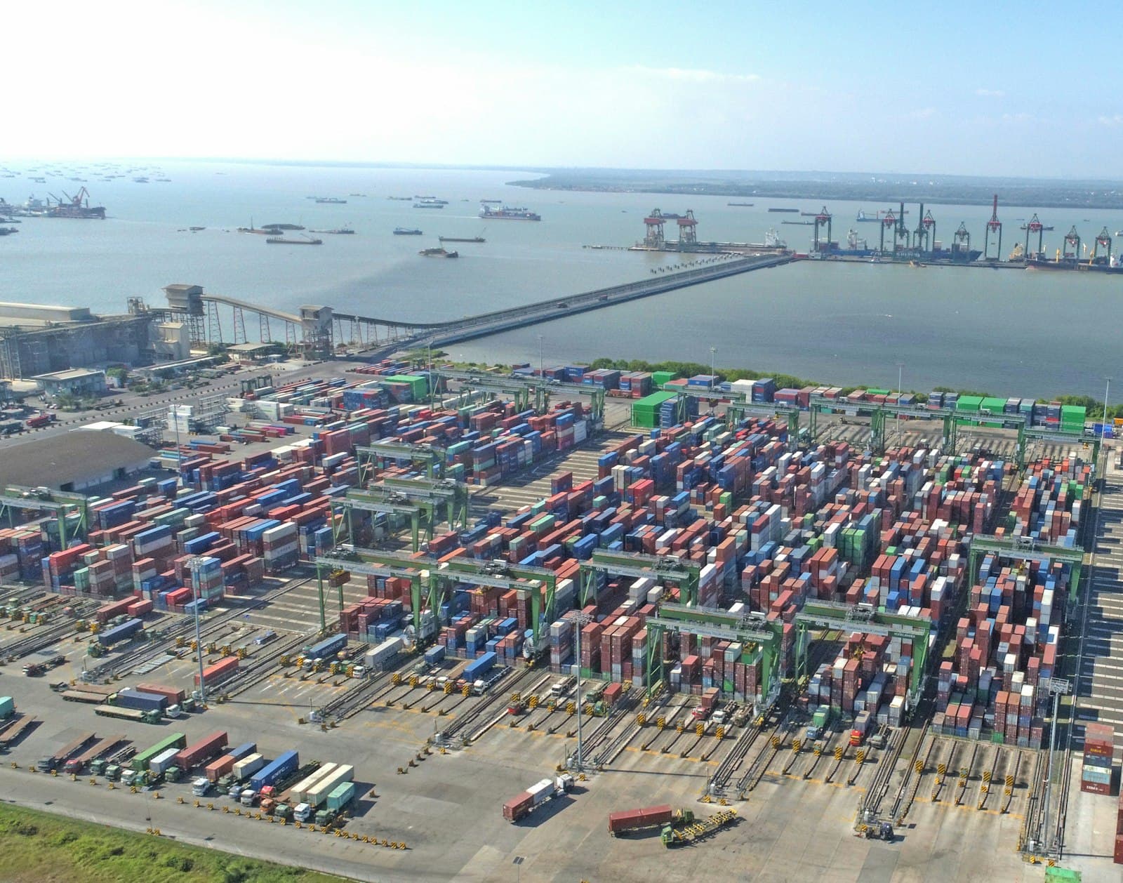 Container ship loading at Karachi Port